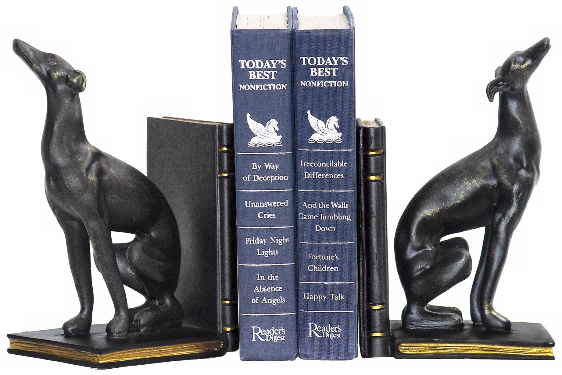 Set of 2 Black Greyhound Dog Bookends