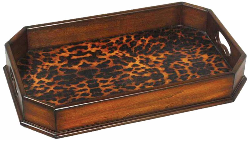 Wood Leopard Serving Tray