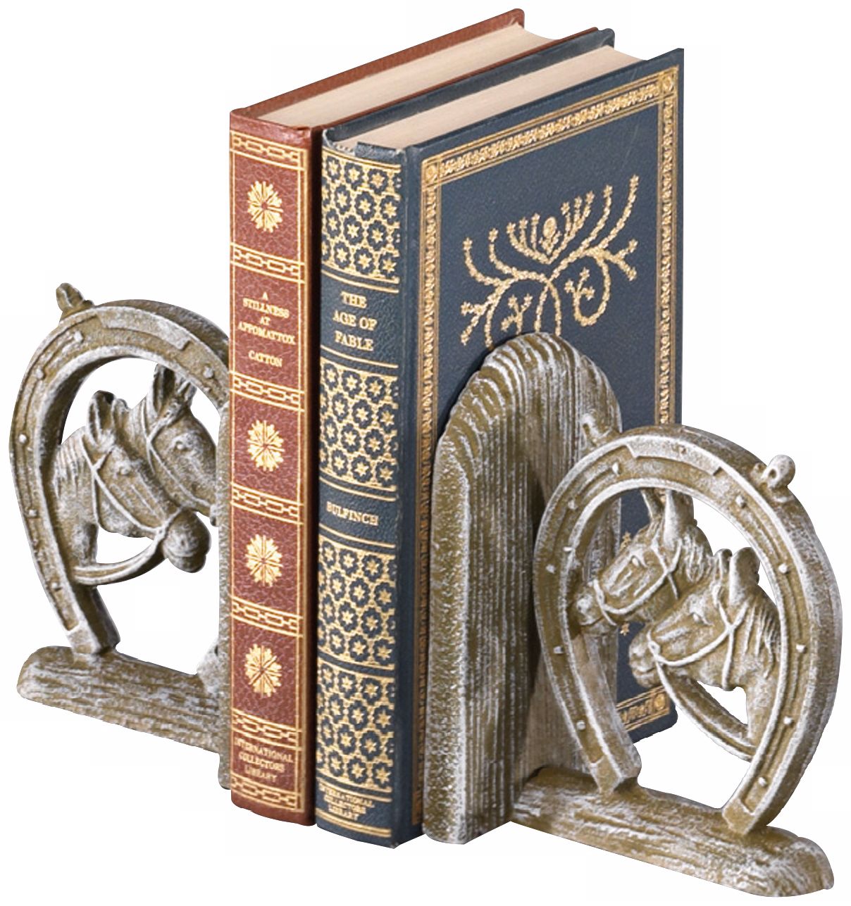 Amarillo Cast Iron White Horseshoe Bookends
