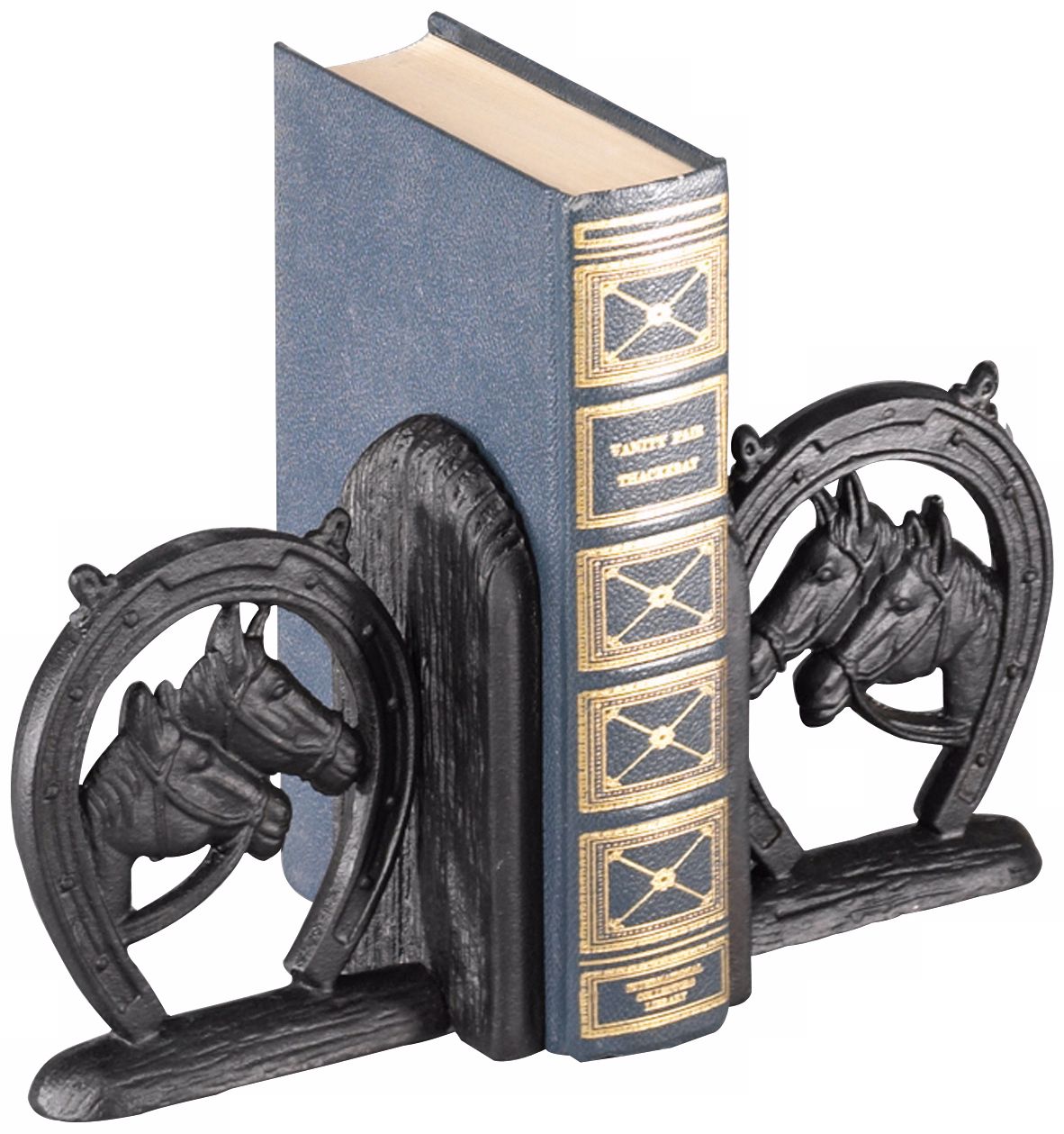 Amarillo Black Cast Iron Horseshoe Bookends