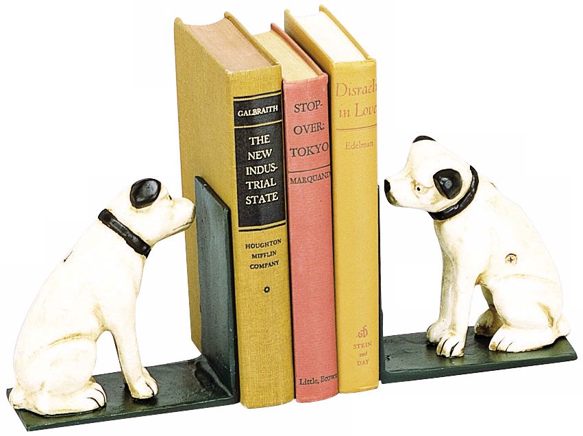 Shropshire Set of 2 White Cast Iron Dog Bookends