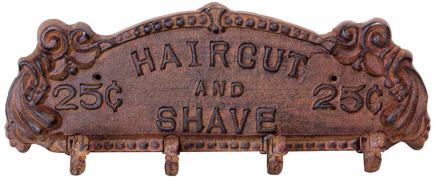 Shropshire Haircut/Shave Iron Wall Hooks