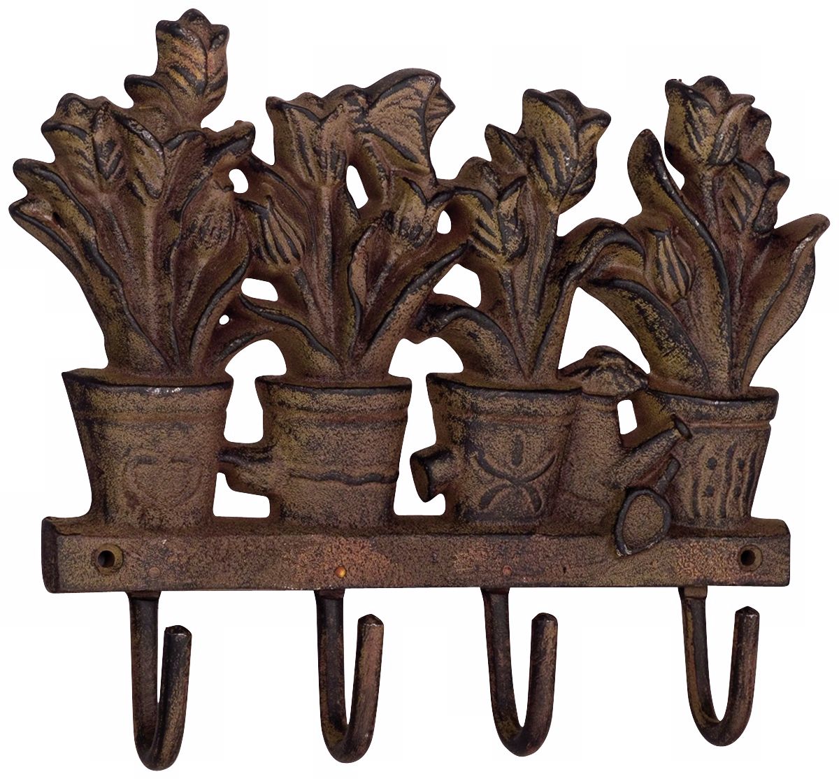 Jardin Rust Finish Cast Iron Tulip Wall Hook