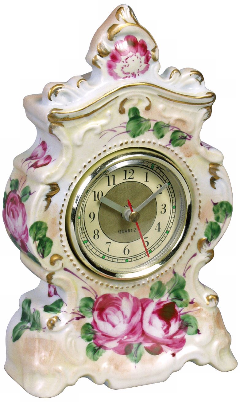 Printemps Porcelain 5" Wide Boudoir Clock