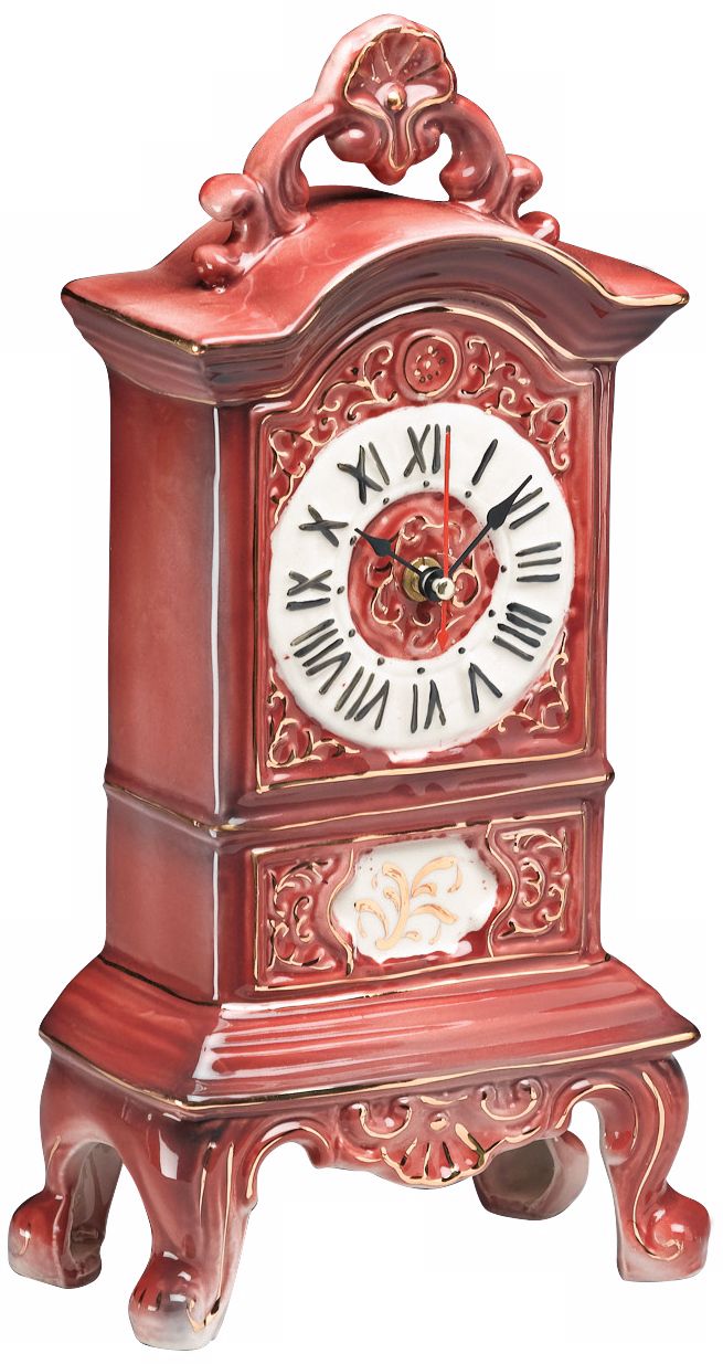 Veronique 13 1/2" High Rose Porcelain Clock