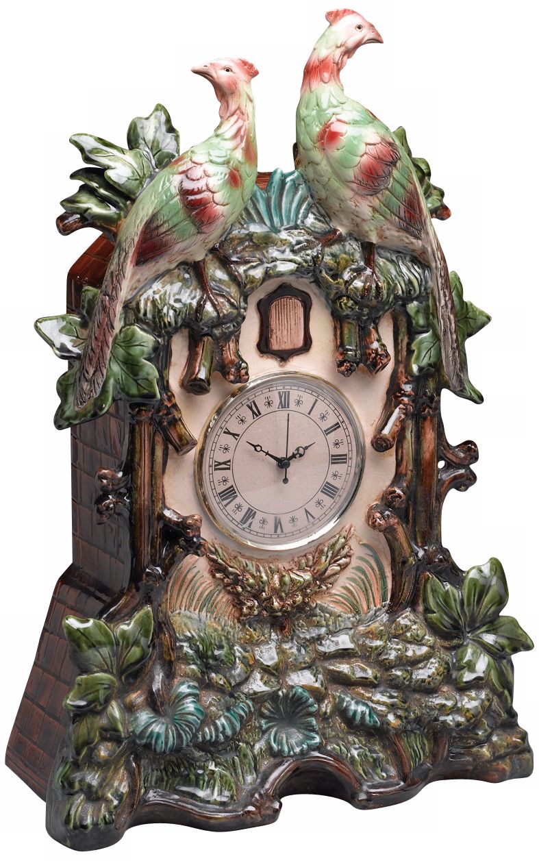 Danube 22 1/2" High Porcelain Bird Clock