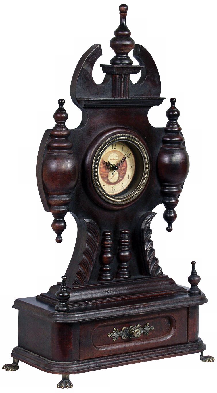 Frontenac 25" High Antique Wood Mantel Clock
