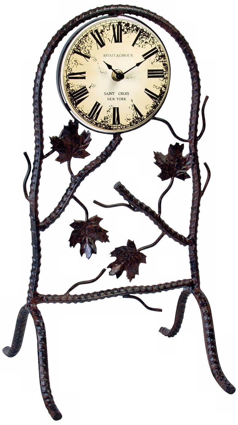 Daphne Black 17" High Wrought Iron Clock