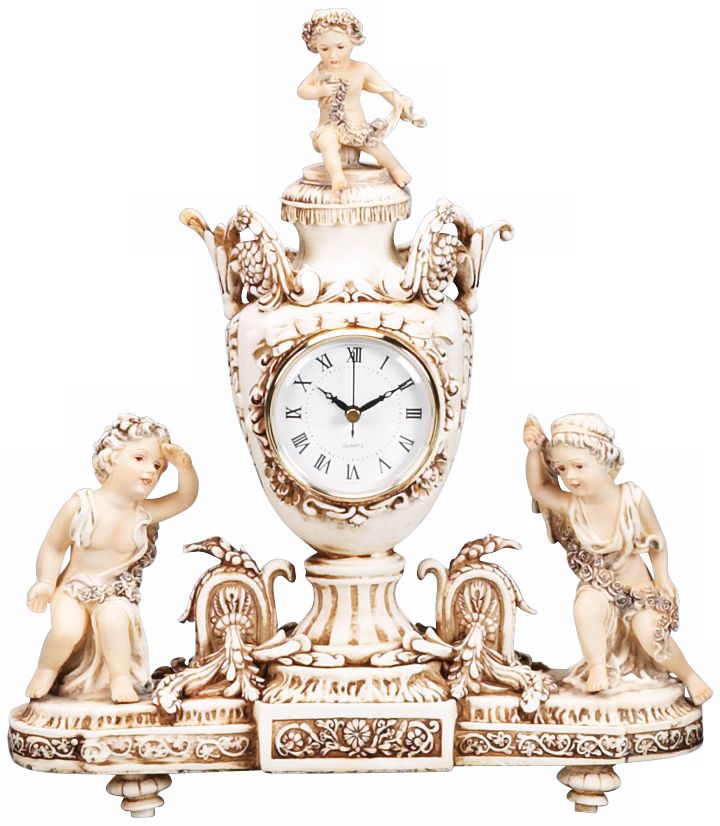 Vivienne Antique Ivory Cupids and Urn Mantel Clock