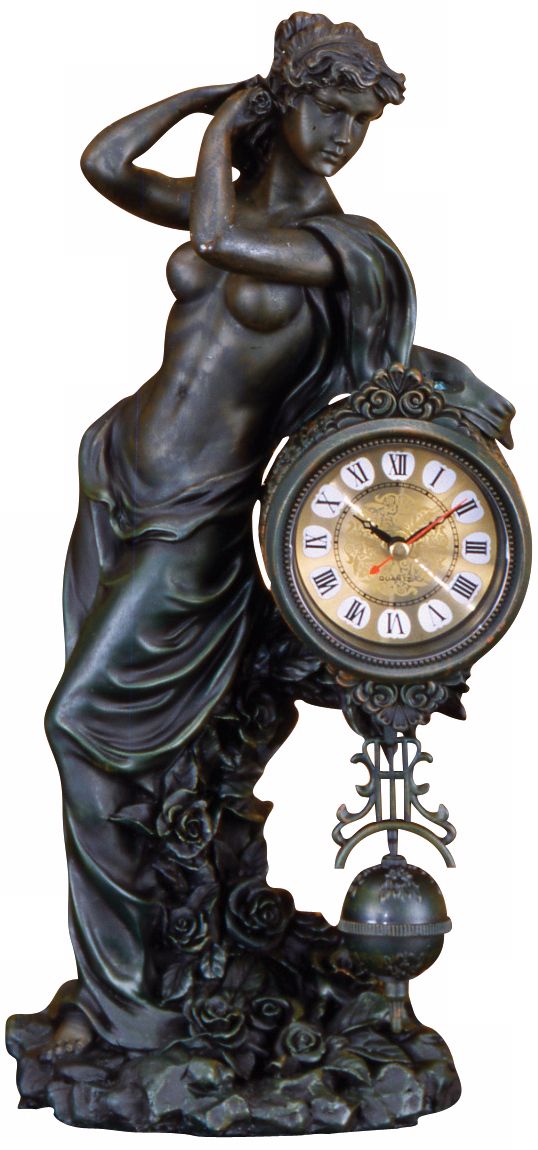 Athenium Standing Woman Gold Dial Clock