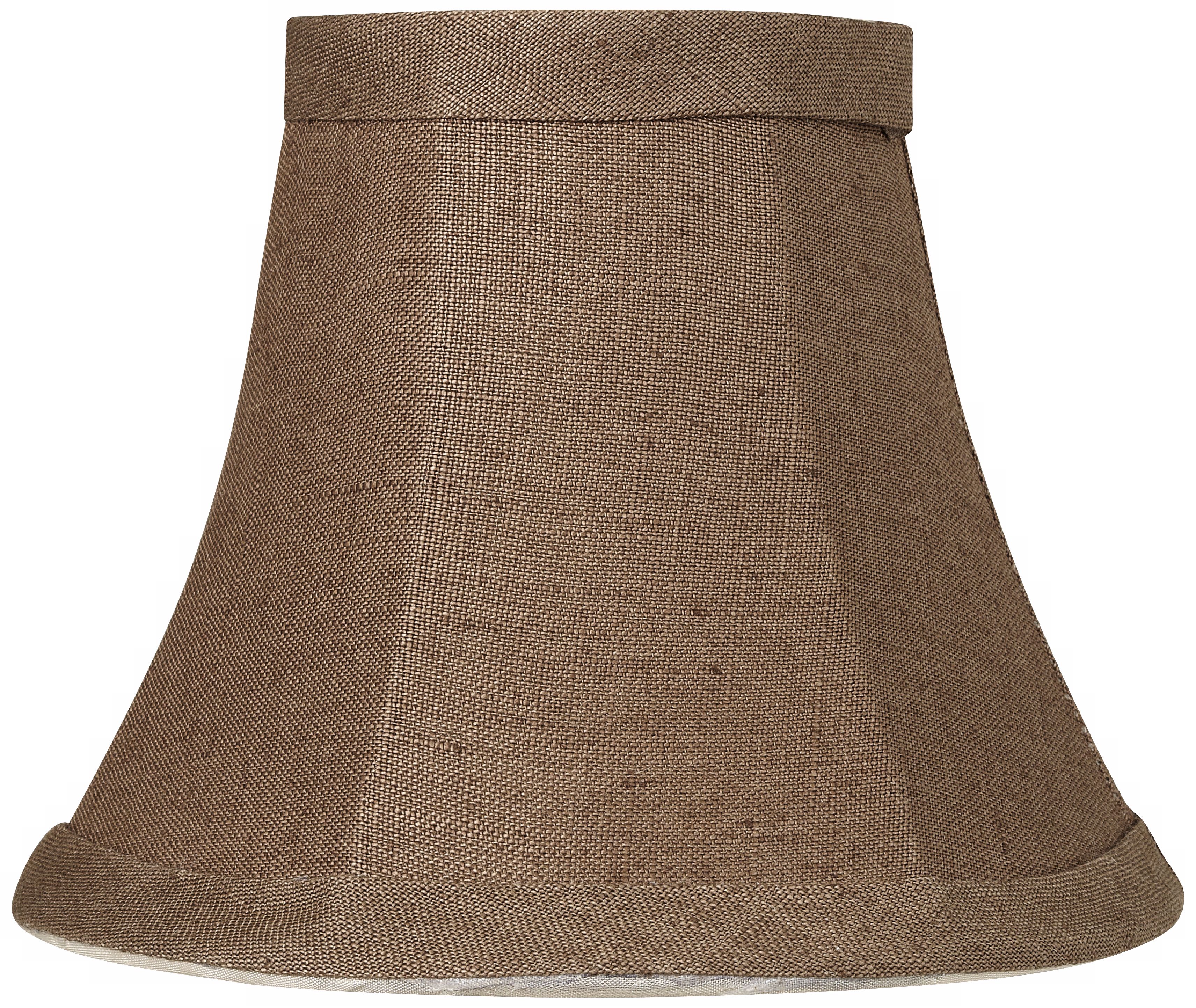 Brown Flax Linen Bell Shade 3x6x5 (Clip-On)