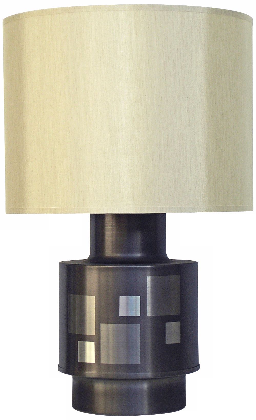 Babette Holland Michelle Charcoal Squares Modern Table Lamp