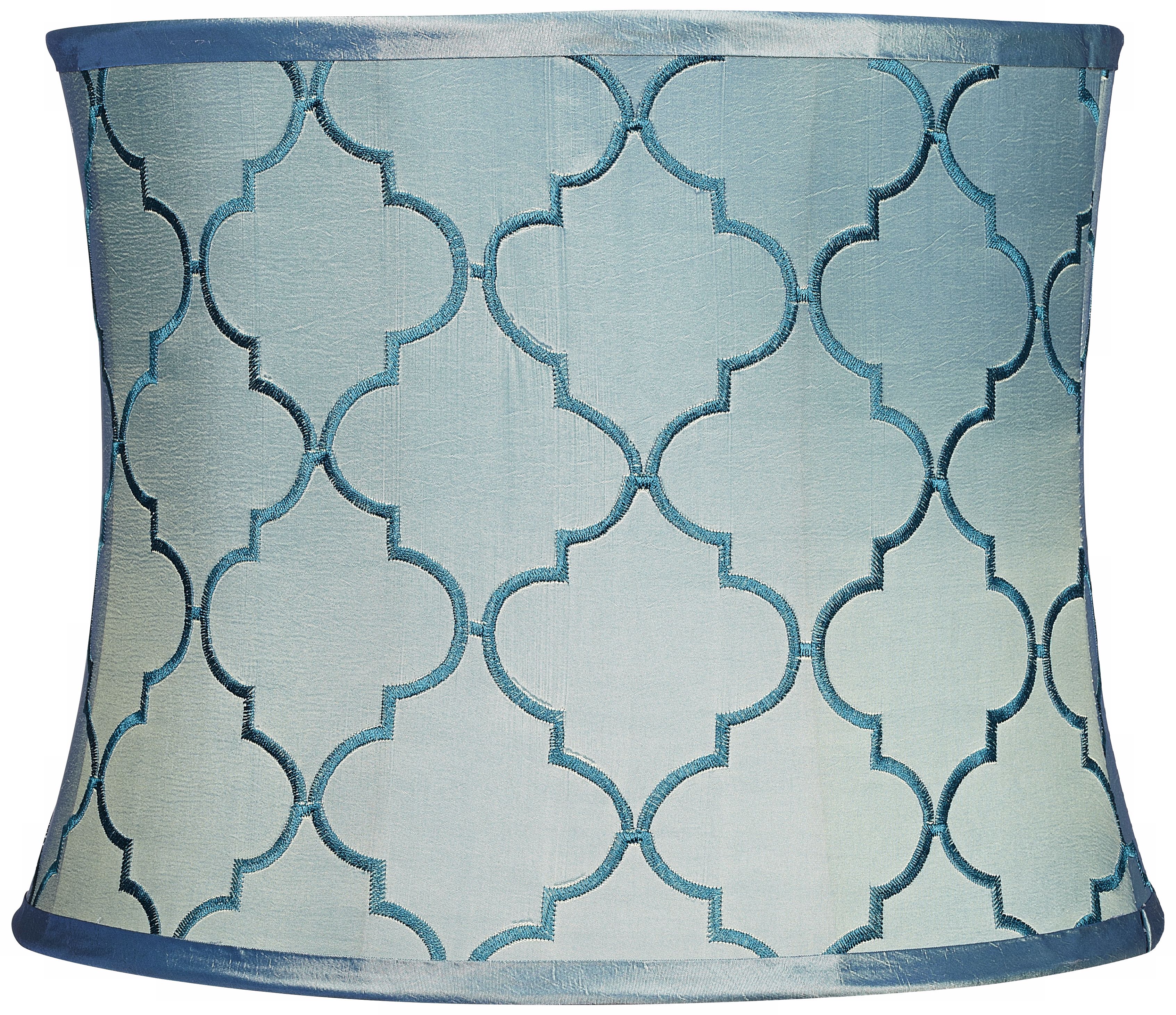 Blue Moroccan Tile Drum Shade 13x14x11 (Spider)