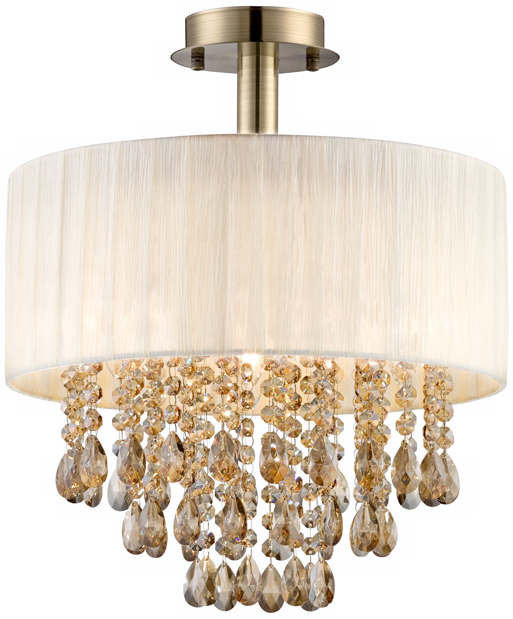 Possini Euro Cream 18" High Tea Crystal Ceiling Light