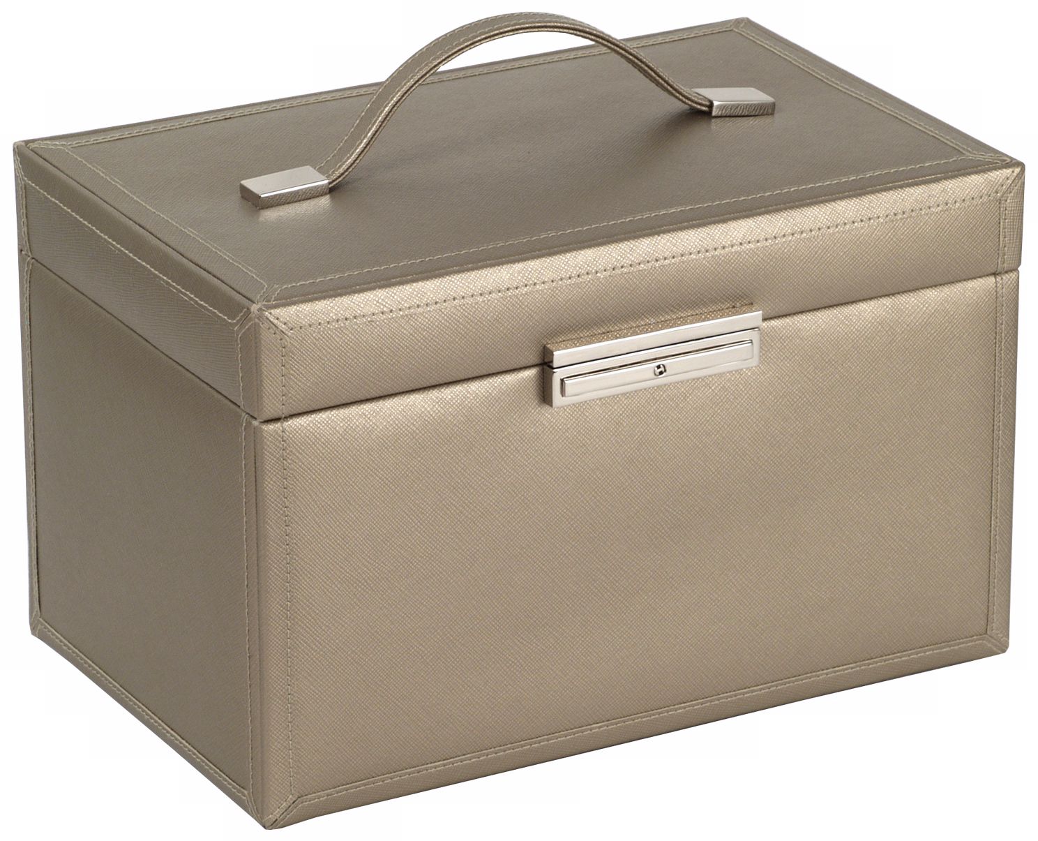 Queens Court Large Bronze Leather Jewelry Box