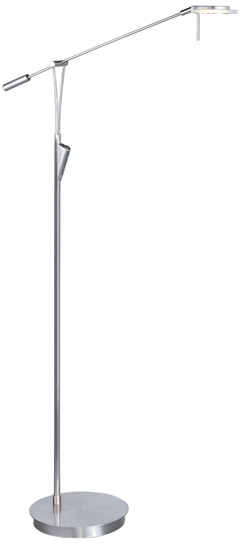 ET2 Eco-Task Satin Nickel LED Floor Lamp with Acrylic Shade