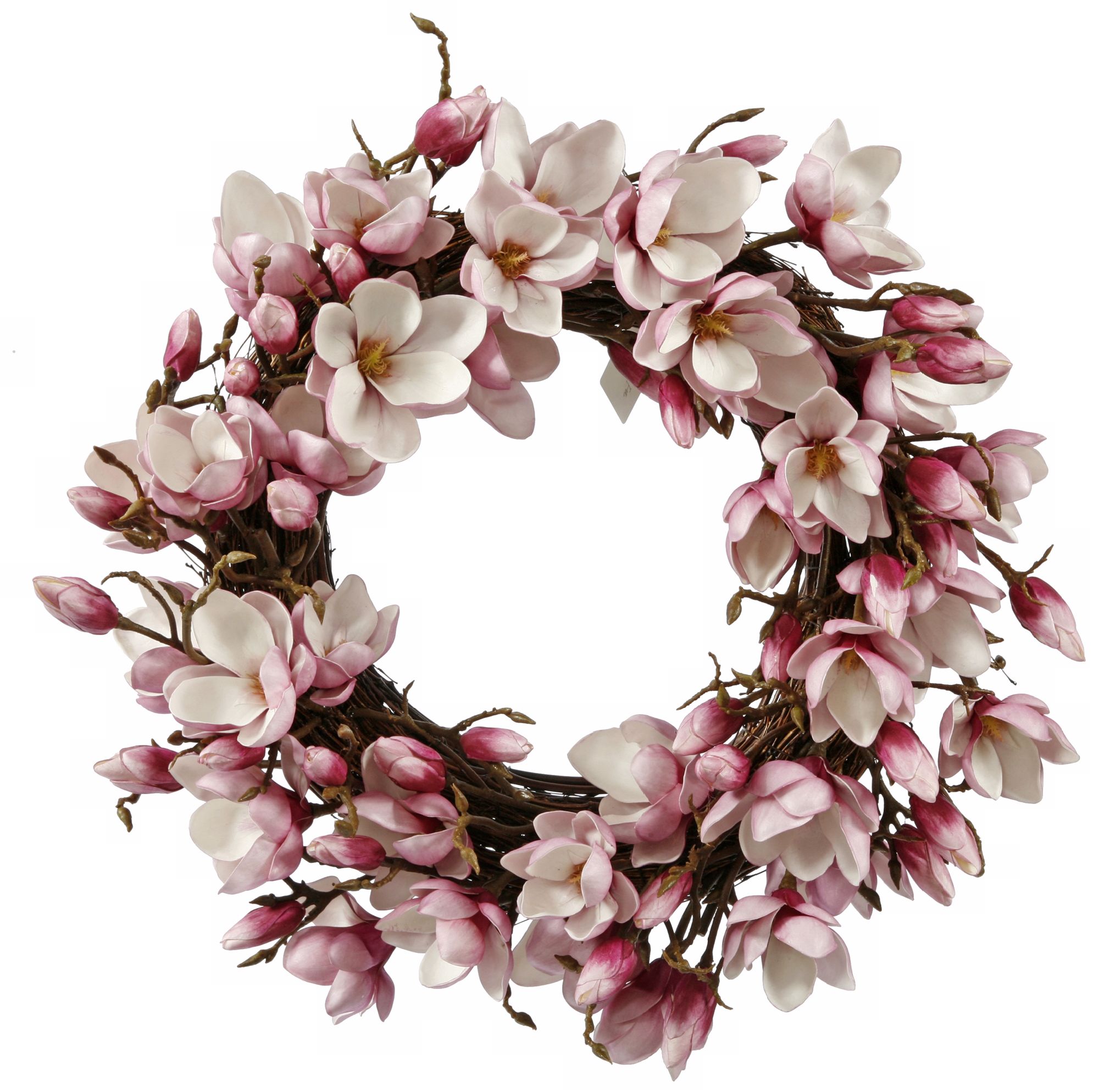 Jane Seymour 24" Fuchsia Faux Japanese Magnolia Wreath