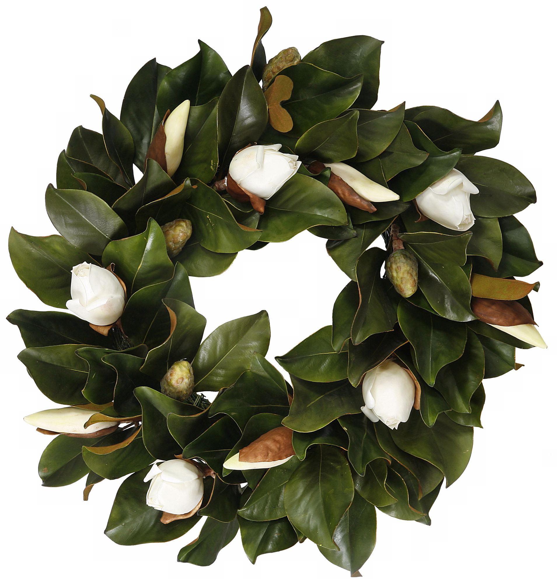 Jane Seymour 24" White Faux Tulip Magnolia Bud Wreath