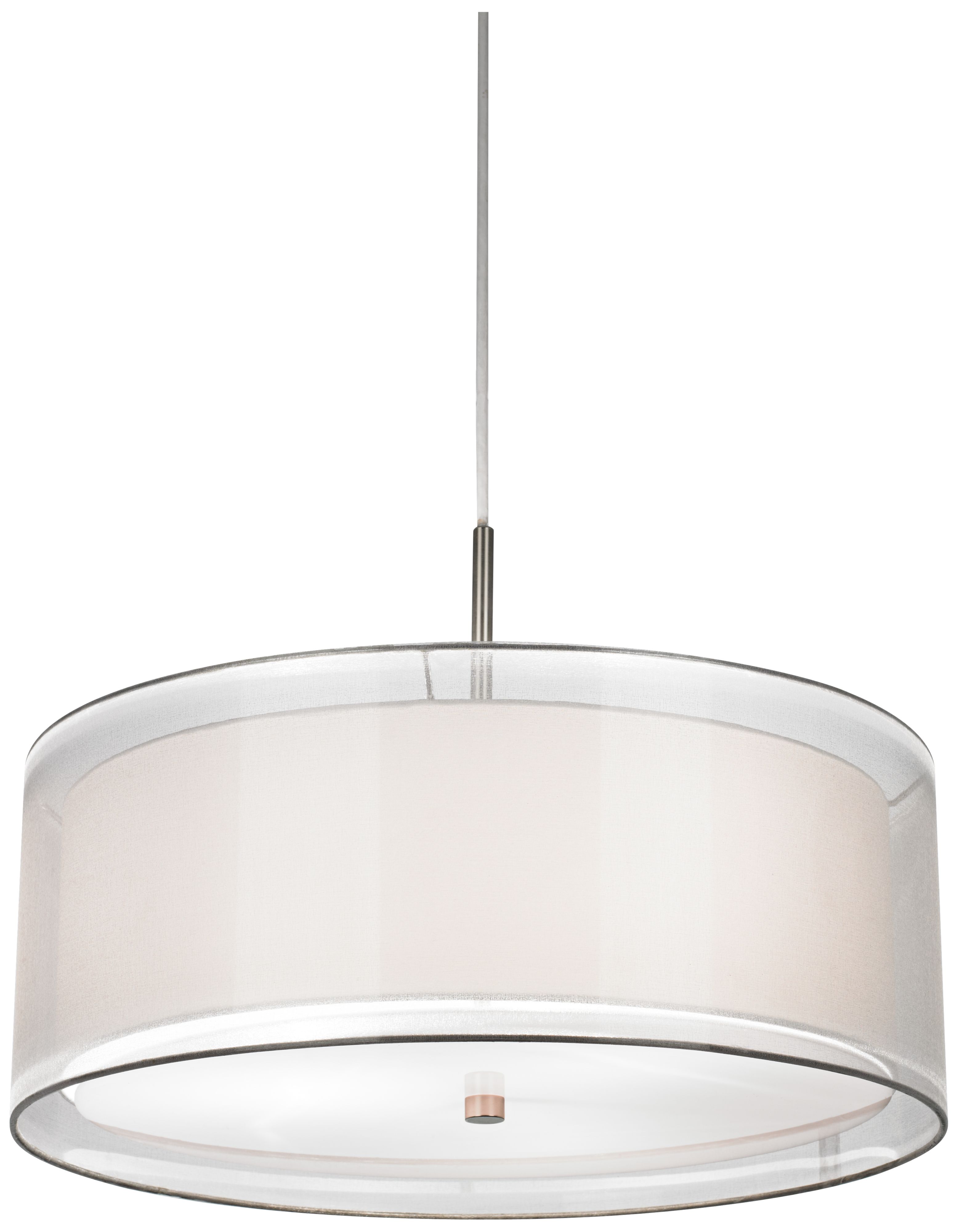 Double Shade 20" Wide Brushed Nickel Pendant Light