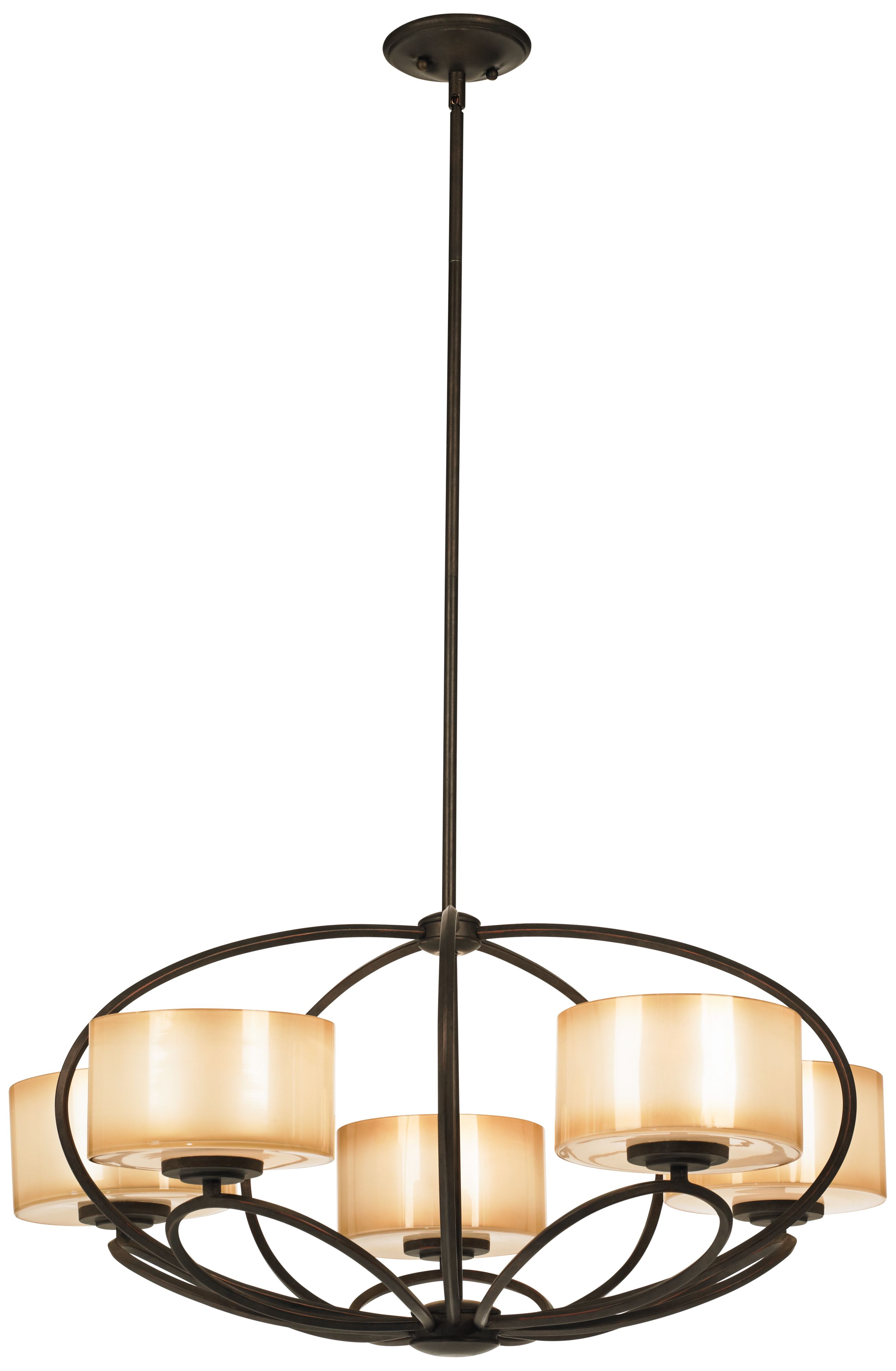 Possini Euro Petals 32" Wide Scavo Bronze Chandelier