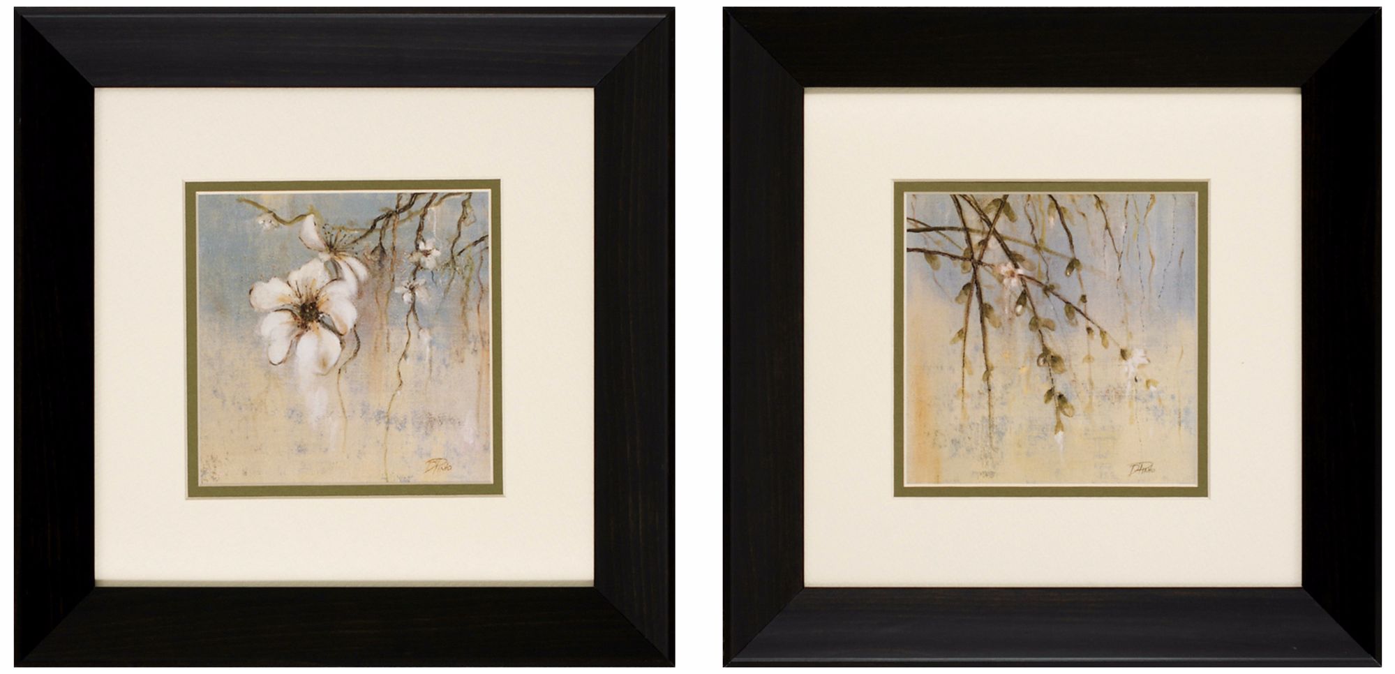 Set of 2 Cherry Blossom I/II 13" Floral Wall Art Prints