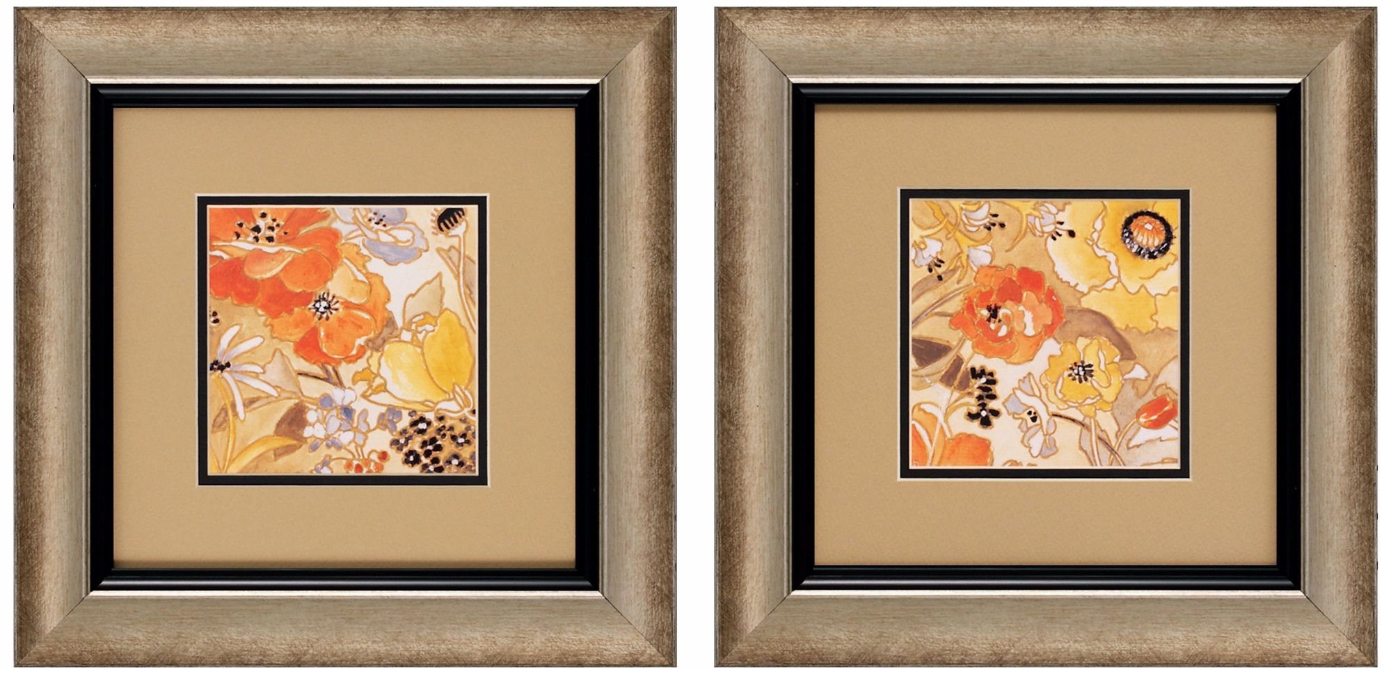 Set of 2 Le Jardin I/II 14" Square Garden Wall Art Prints