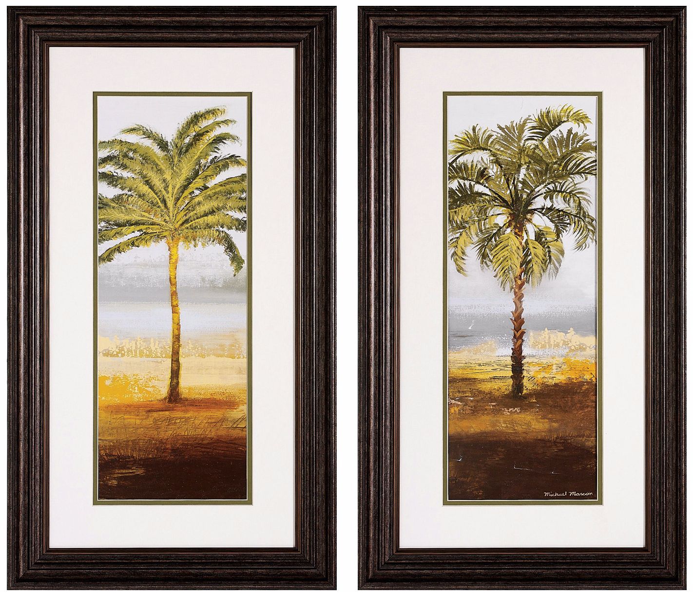 Set of 2 Beach Palm I/II 28" High Tree Wall Art Prints
