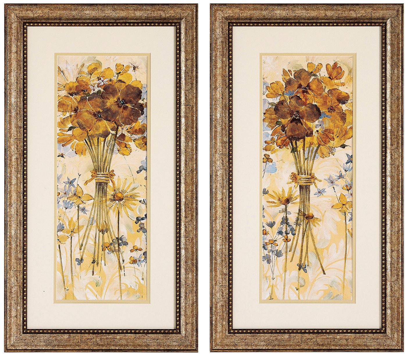 Set of 2 Posies I/II 27" High Floral Wall Art Prints