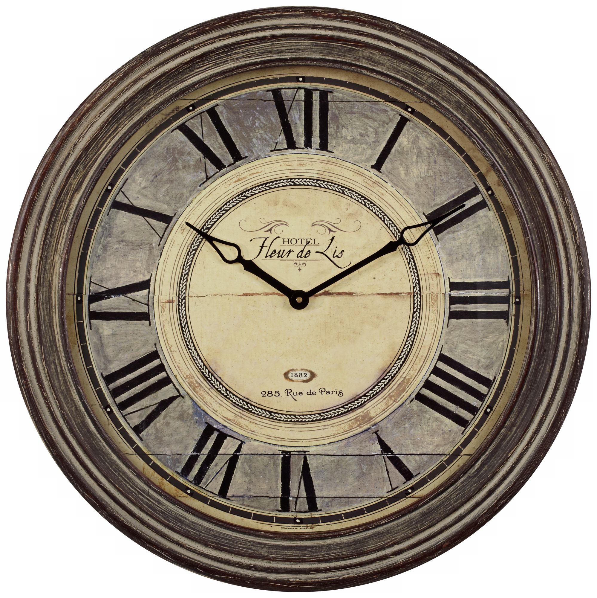 Uttermost Hotel Fleur-de-Lis 27 1/2" W Antiqued Wall Clock