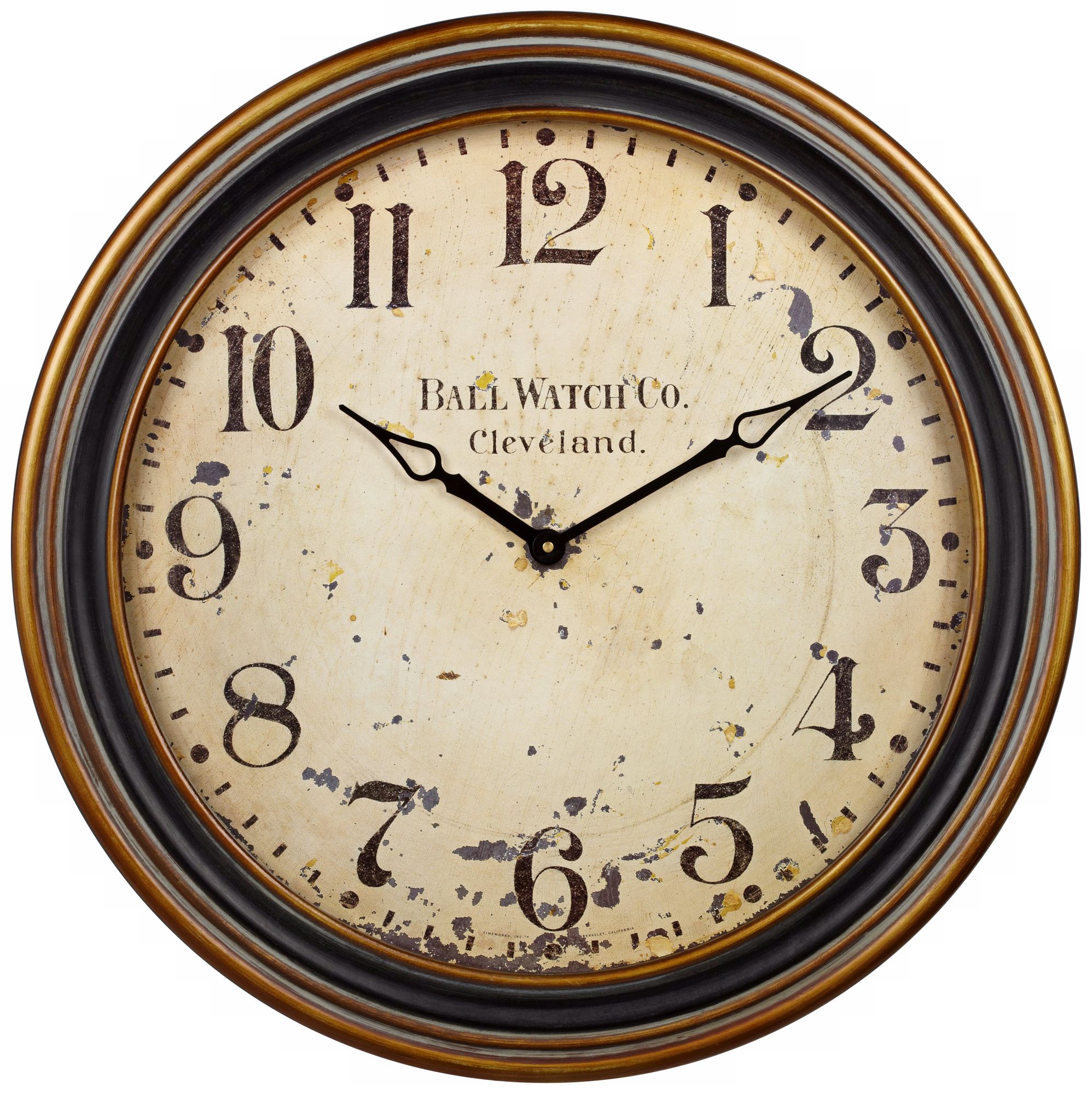 Uttermost Ball Watch 27 1/2" Wide Distressed Wall Clock