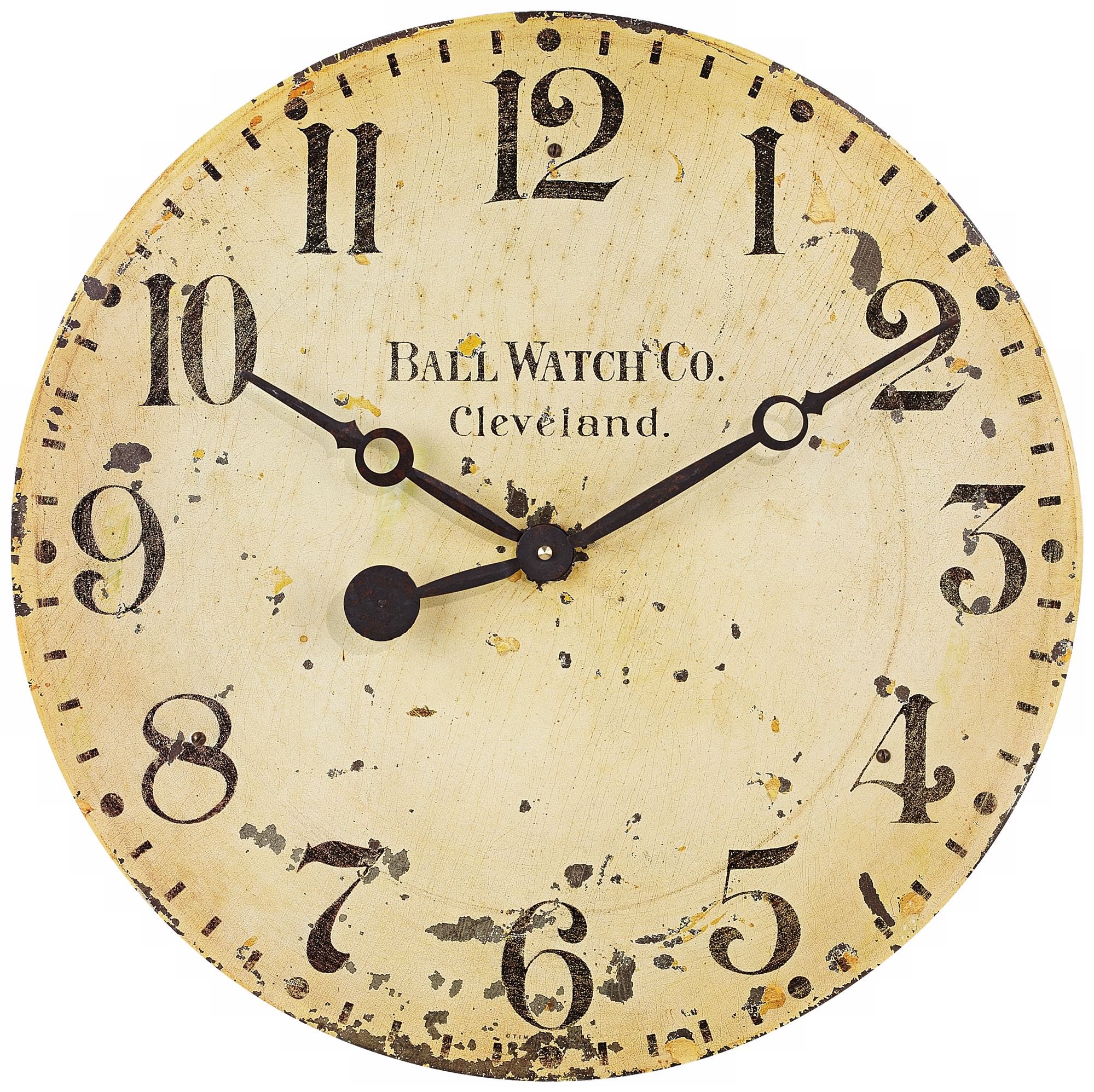 Uttermost Ball Watch 18" Wide Distressed Gold Wall Clock