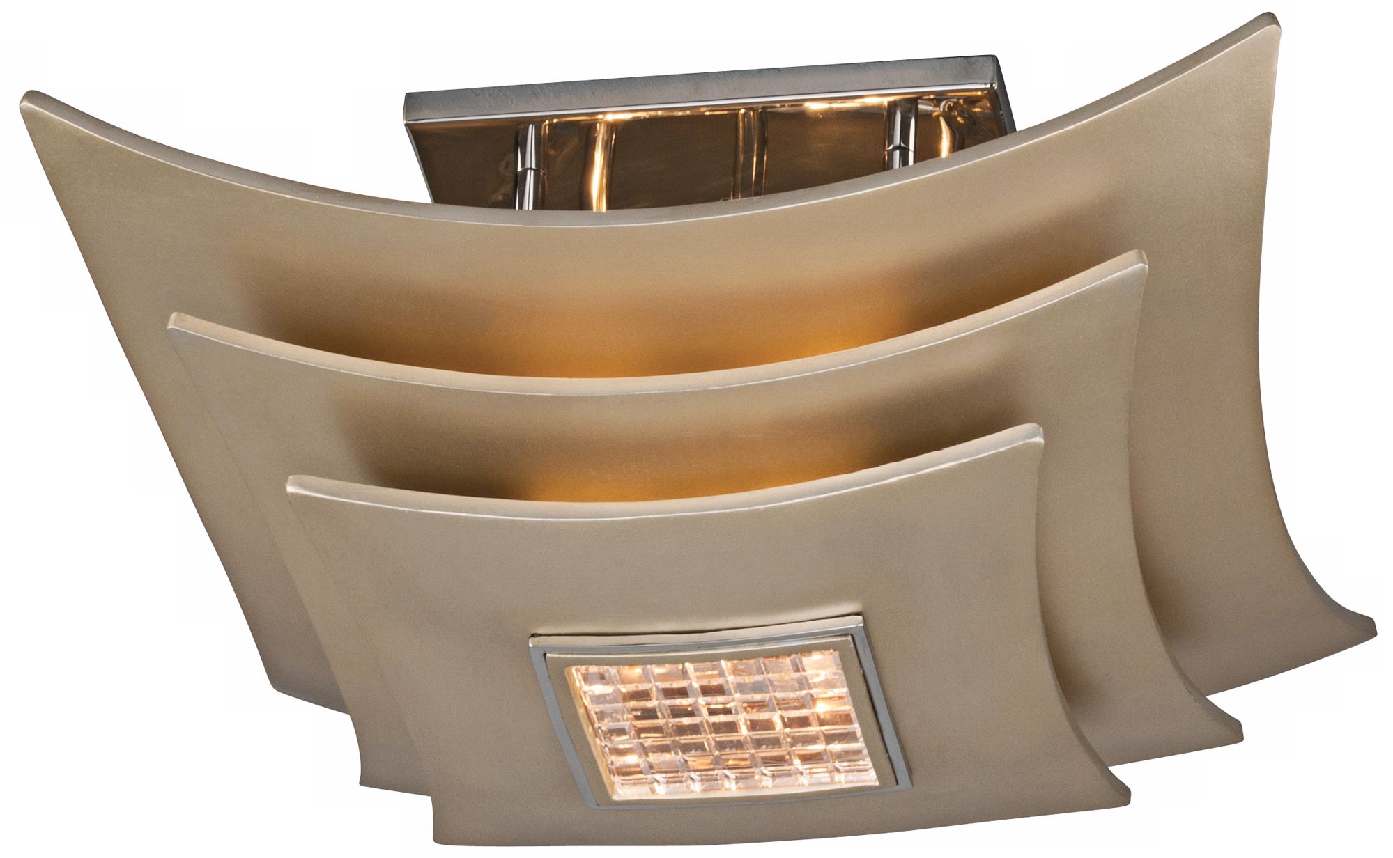 Corbett Muse 18" Wide Silver Leaf with Crystal Ceiling Light
