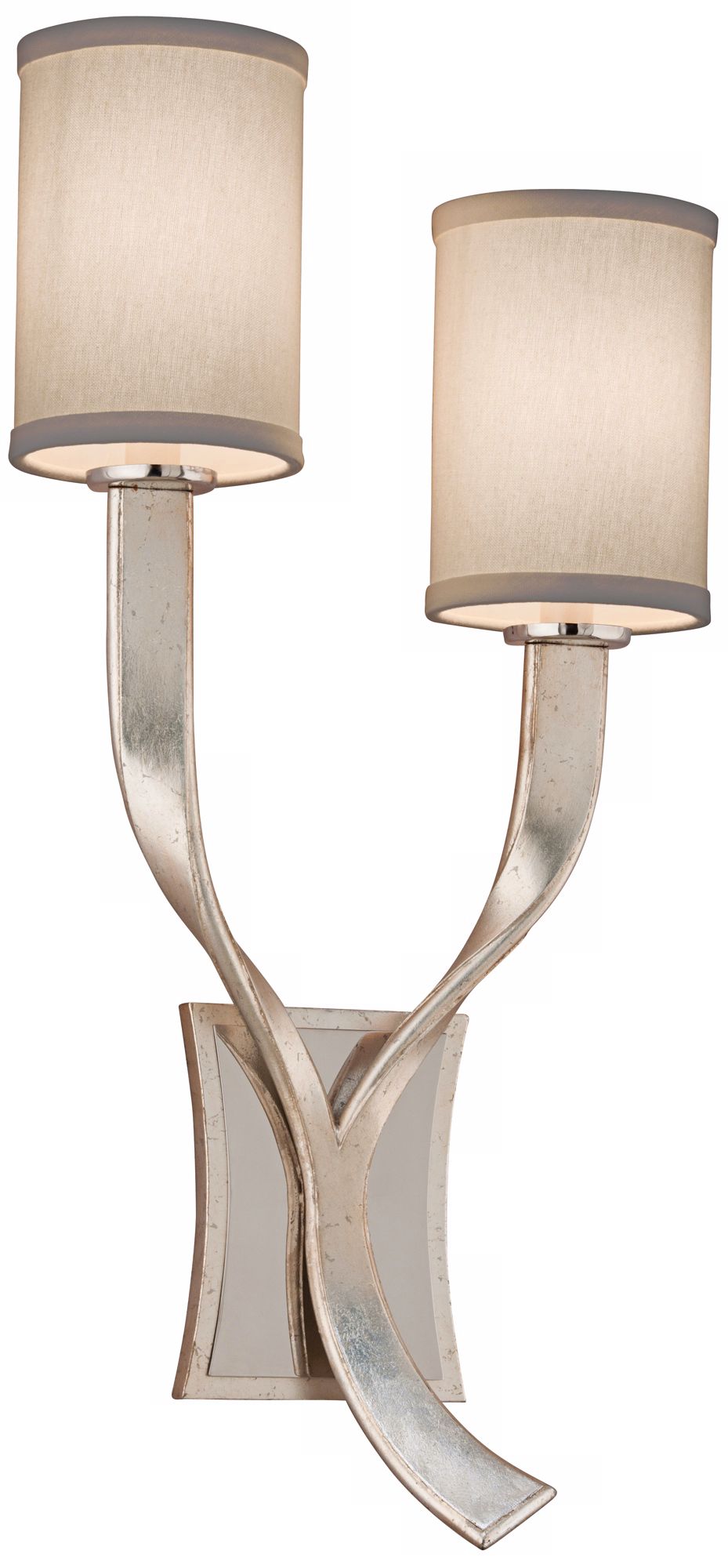 Corbett Roxy Right 24" High 2-Light Silver Leaf Wall Sconce