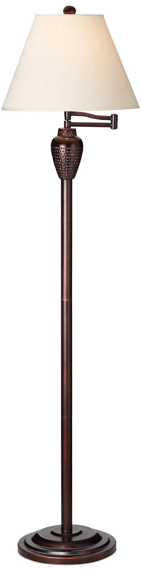 Bullock Bronze Hammered Swing Arm Floor Lamp