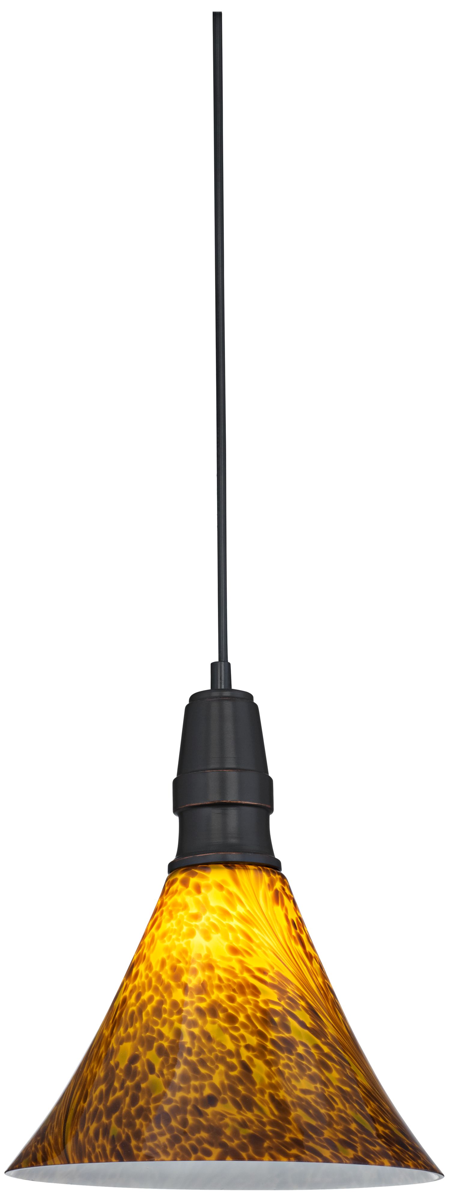 Bronze Art Glass 11" Wide LED Mini Pendant Light