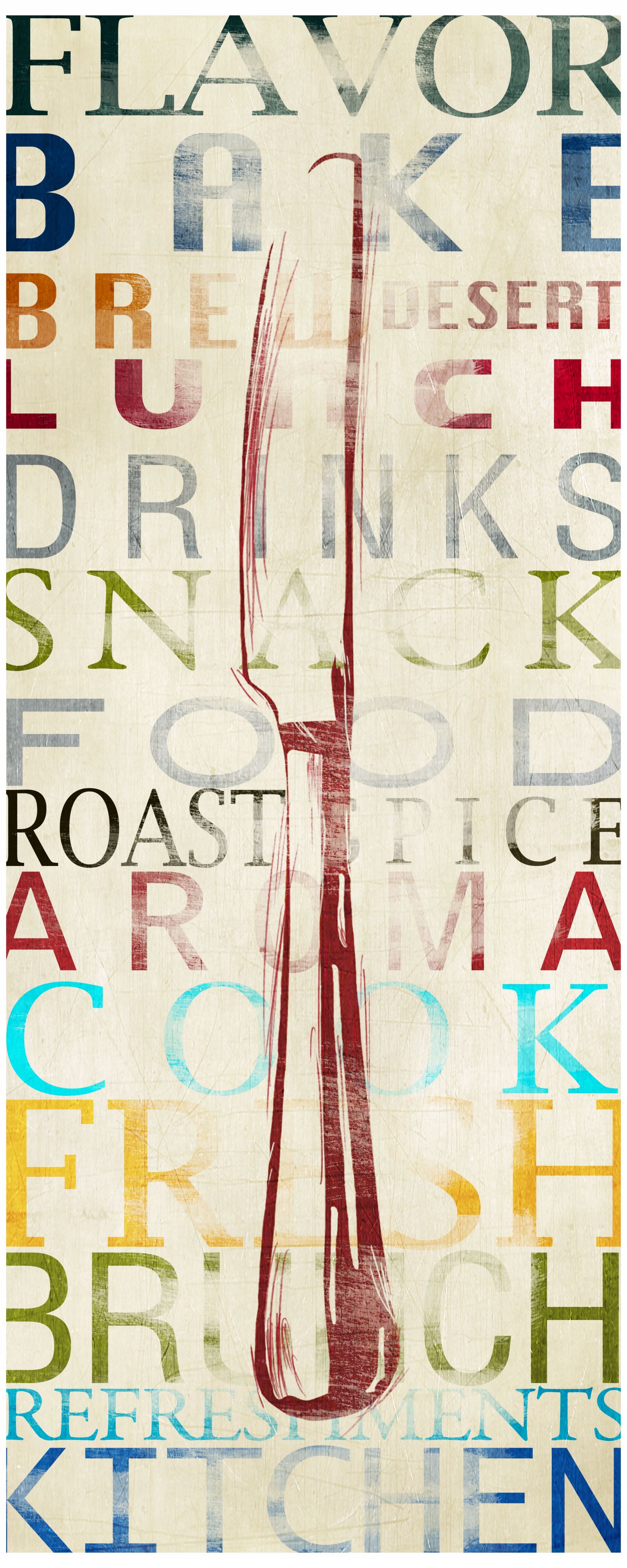Knife Contemporary 20" High Kitchen Art Print