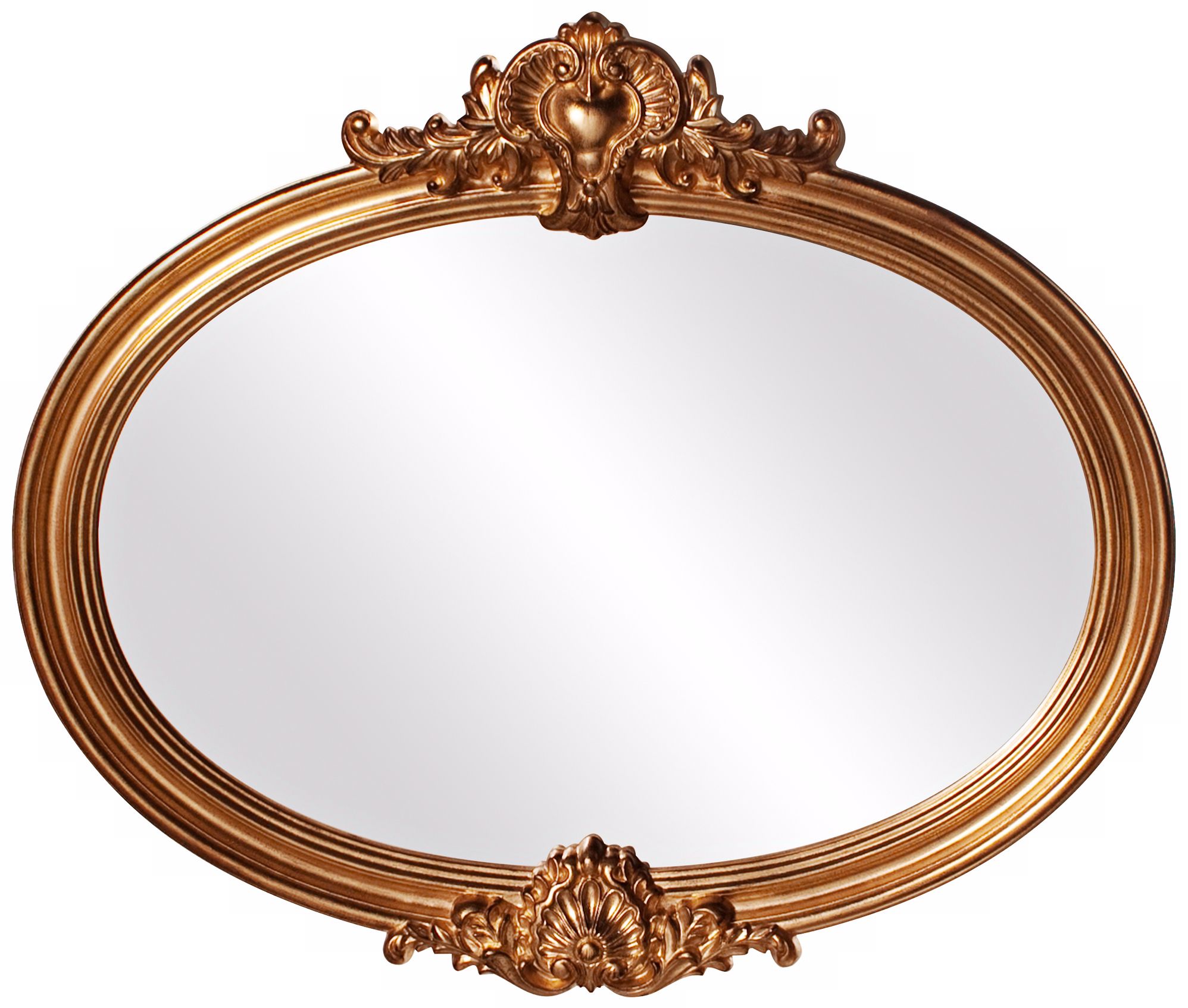 Howard Elliott Piedmont 40" Wide Gold Oval Wall Mirror