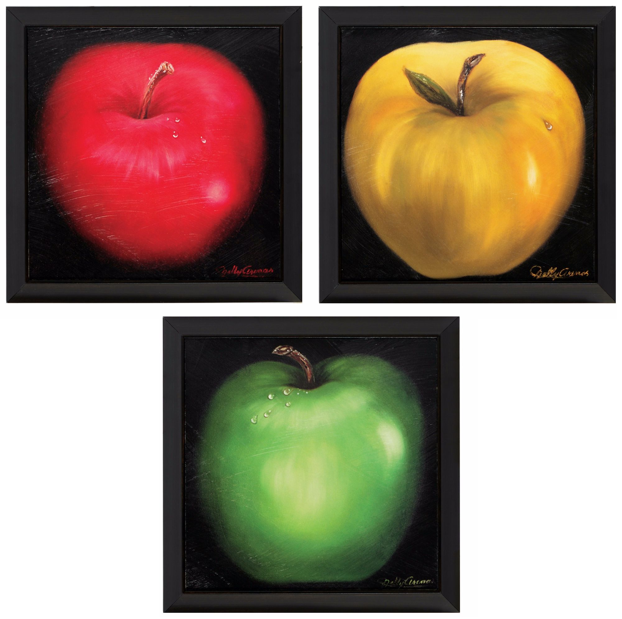 Set of 3 Colorful Citrus 16" Square Fruit Art Prints