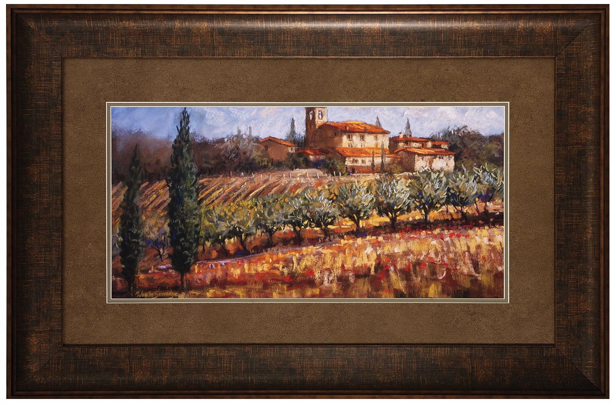 Tuscan Olive Trees 36" Wide Framed Wall Art Print