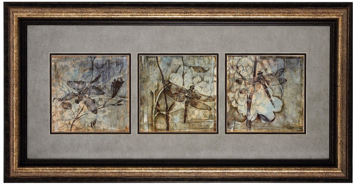 Dragonflies 35" Wide Framed Wall Art