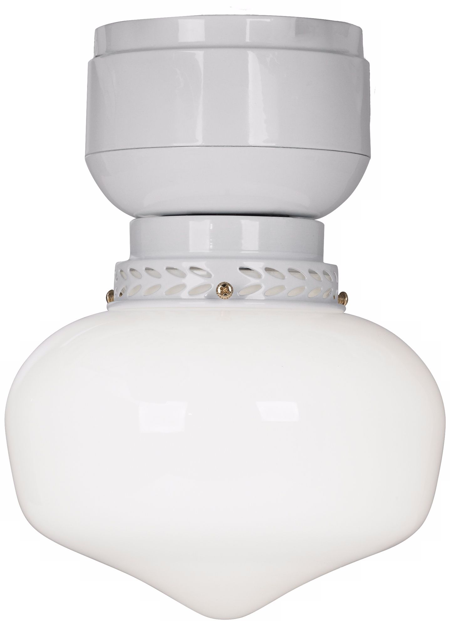 Schoolhouse White Glass Ceiling Fan Light