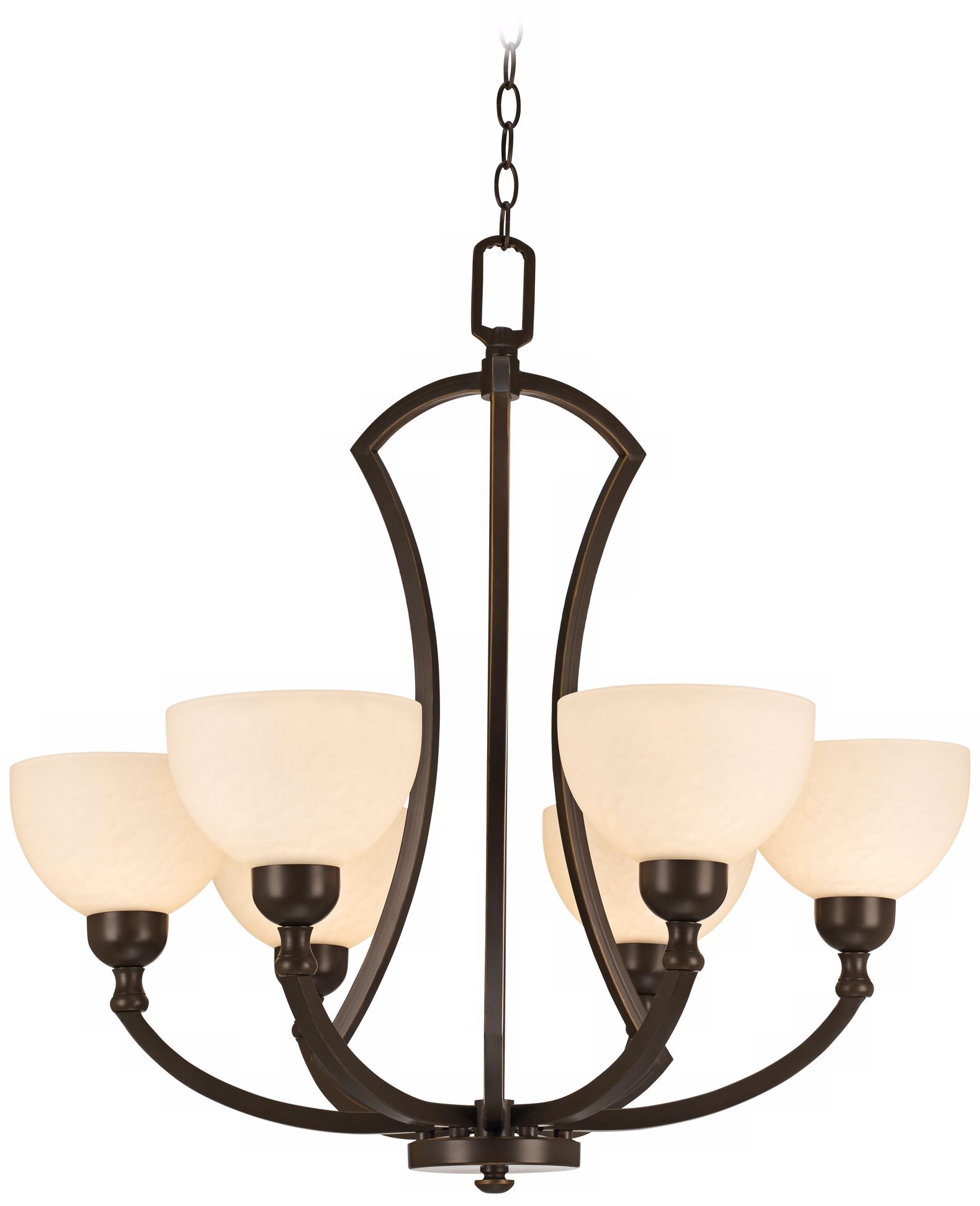 Bronze with Opal Glass 28 1/4" Wide Chandelier