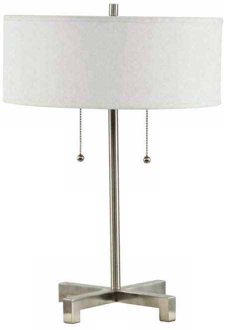 Alaina Twin-Pull Satin Nickel Table Lamp