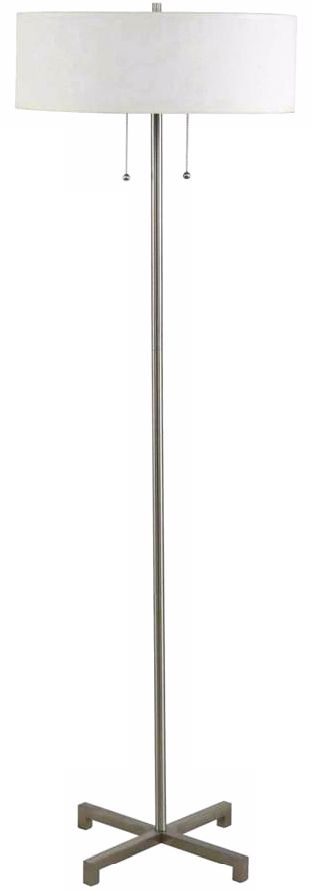 Alaina Twin-Pull Satin Nickel Floor Lamp