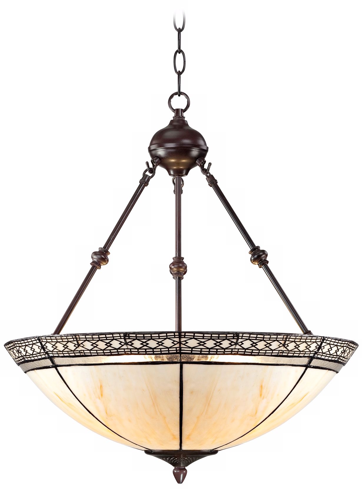 Tiffany Style 3-Light Mission 24" High Glass Pendant Light