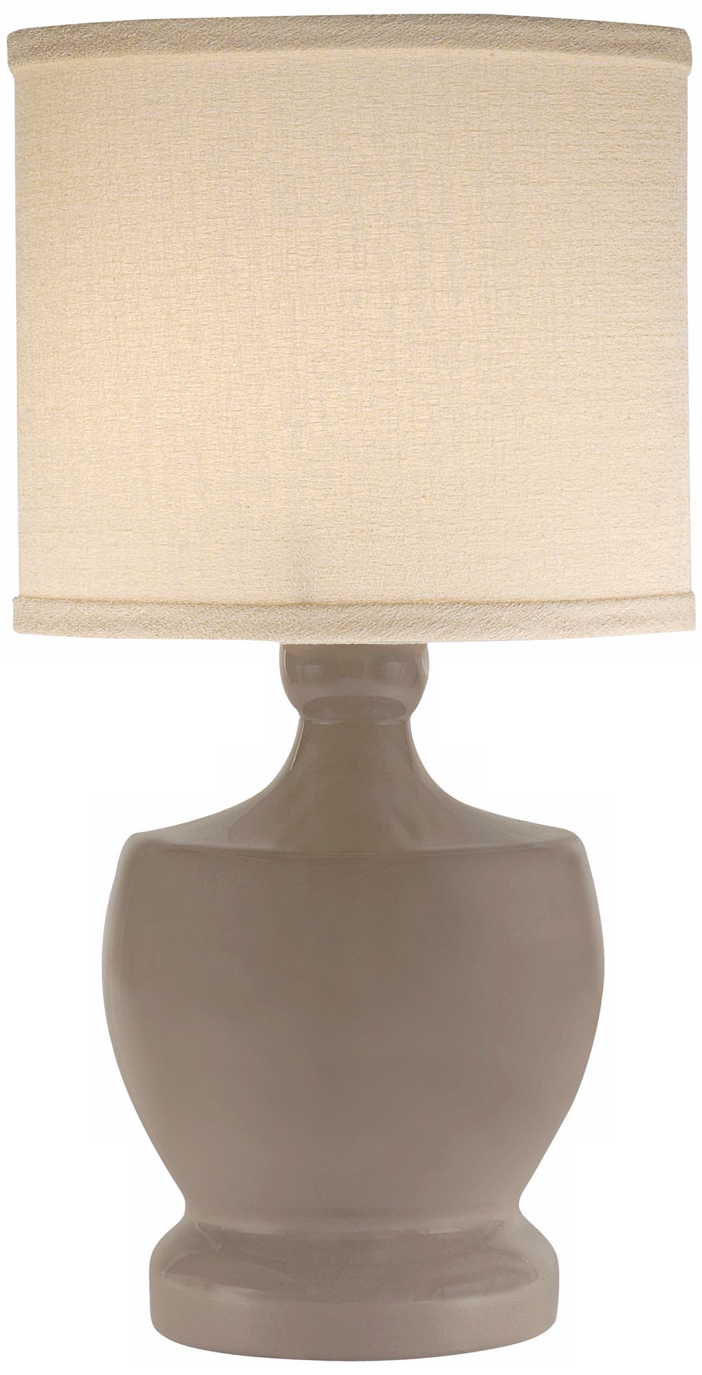 Thumprints Fleur-de-Lis Warm Grey Mini Table Lamp