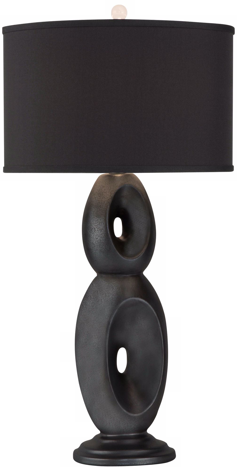 Thumprints Loop Graphite With Black Shade Table Lamp