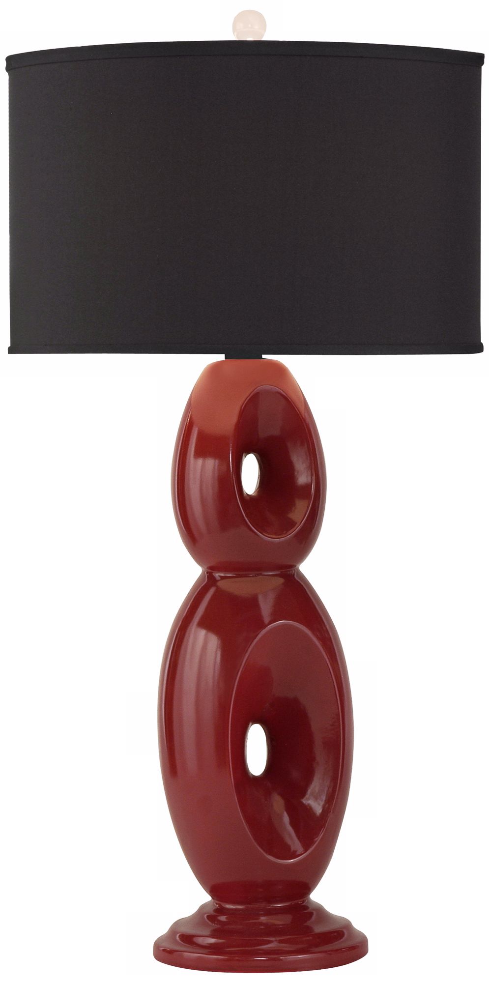 Thumprints Loop Red With Black Shade Table Lamp