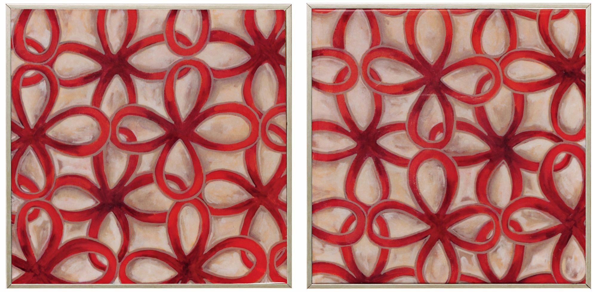 Set of 2 Chain Link I/II 12" Square Framed Wall Art