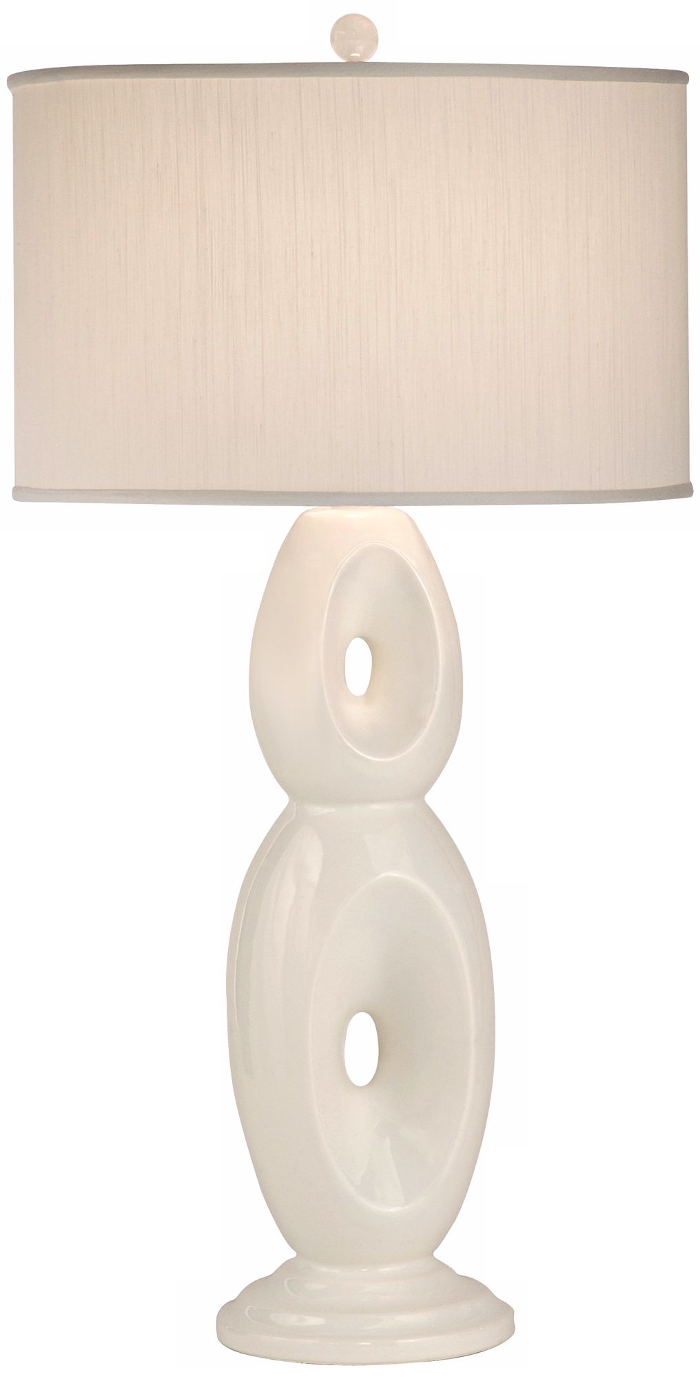 Thumprints Loop White With White Shade Table Lamp